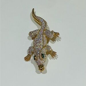 Gold and Multicolor Reptile Brooch